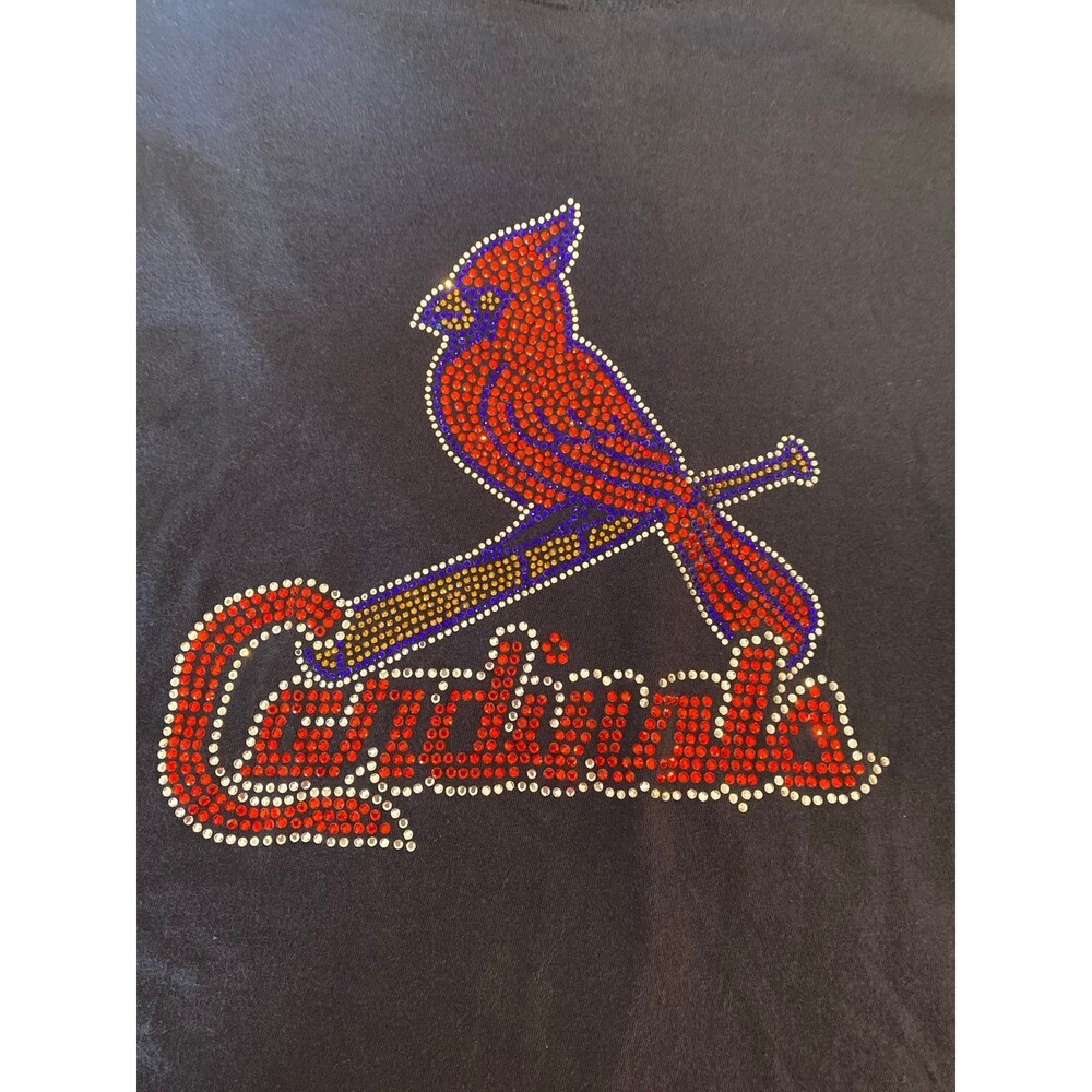 St Louis Cardinals Hoodie  Plus Size ? XL Bedazzled Glittering Lightweight Navy